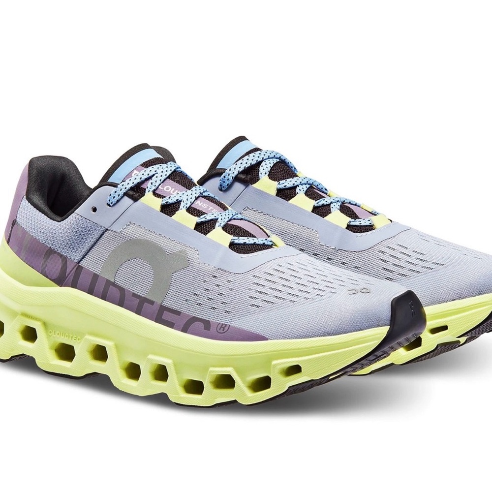 On Running Women's Athletic Shoes in Lavender, Yellow-Green, Black